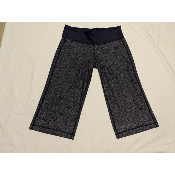 LULULEMON CROPPED LEGGINGS Size 4 - Gray/DarkBlue - Picture 2 of 9